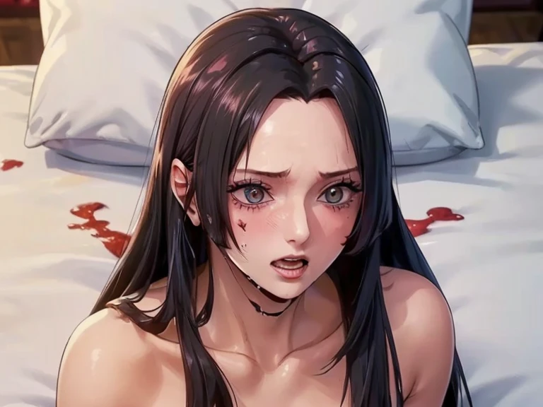 (((masterpiece))), (((best quality))), ((ultra-detailed)), (highly detailed CG illustration), Boa Hancock, (nsfw:1.5), (masterpiece:1.5), Detailed Photo, Sexy, (Best Quality: 1.4), (1girl), Beautiful Face, (Black Hair, long Hair: 1.3), Beautiful Hairstyle,...