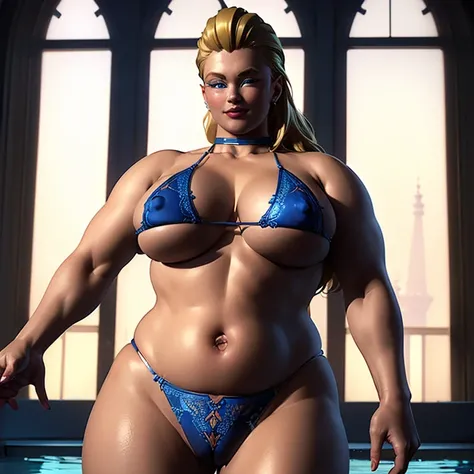 (intricately detailed, highest quality, High resolution, highly detailed skin:1.4), (motherly smile:1.1),  bath, m4rytbl, (chubby woman:1.7, big breasts, blue eyes,lips, (Long blond hair slicked back:1.1),  exposed nipples,exposed crotch,( Fenestration:1.2...