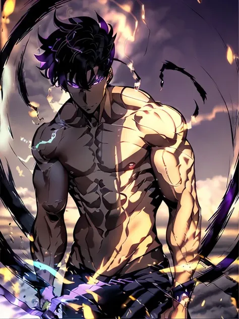 ANIME, In this powerful portrayal, a muscular man, a young boy at this side exudes an undeniable sex appeal. The mans chiseled physique is accentuated by his fitted black suit, which hints at the strength and discipline beneath.
His jet-black hair is slick...