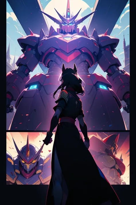 Amidst the vast and endless expanse of the night sky, clouds of various shapes and sizes drifted by, their luminescent edges casting a gentle glow over the city below. Kept at arms length, the magnificent Mecha towered above the real architecture, their gl...