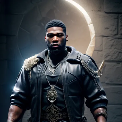 there is a godly man with a beard and a sword standing in front of a wall, unreal 5. rpg portrait, fantasy style 8 k octane render, created in unreal engine 5, 8k portrait render, cinematic unreal 5, handsome prince warrior of NY, yasuke 5 0 0 px models, 8...