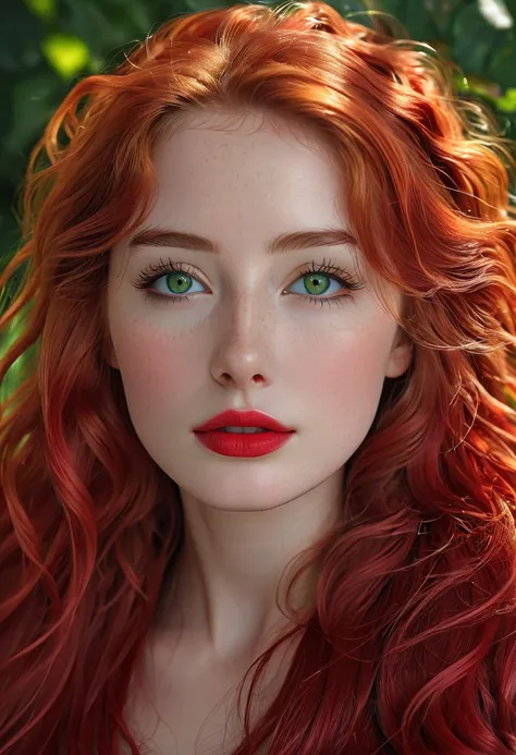 (masterpiece, best quality), ((realistic)), 1girl, solo, (((age 18))), (skin texture:1.1), (skin pores:1.2), (pale skin), (high detail face), ultra-detailed, digital-art,((Raw photo)), ((very long curly red hair)), (Big Twin tails), Looking at up, ((Green ...