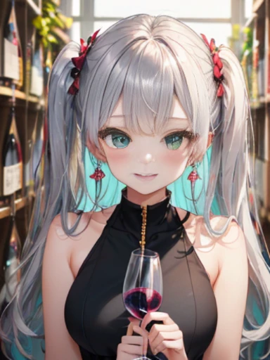 小さなgirl、The arrival of spring、 (alone:1.5,)Super detailed,bright colors, very beautiful detailed anime face and eyes, look straight, shiny_skin,girl, ((long silver hair,The inner color is red 、forehead is exposed.、green eyes、、shiny hair, delicate beautiful...