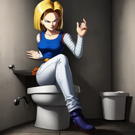 android 18 using a toilet