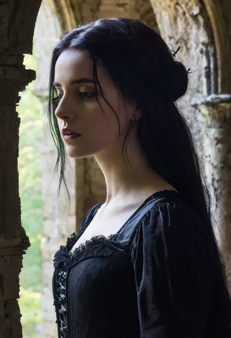 A young gothic woman who lives in an abandoned castle and communicates with the spirits that live there.