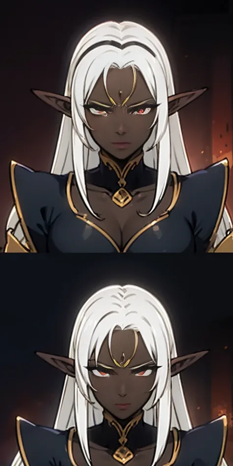 dark elf pirotess black skin white hair