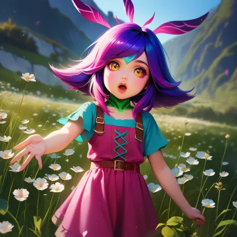 masterpiece, high quality, neeko, realistic, , ((little girl)), 10 years old, childish, ((adorable outfit)), detailed background...