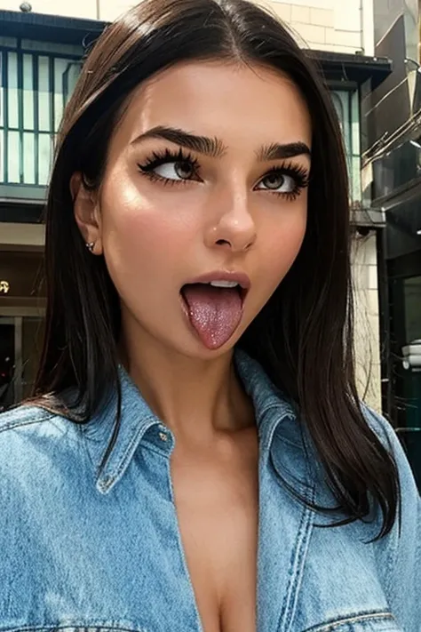 emily ratajkowski、1 girl,debris flies,,Award-winning photo, very detailed, focus the eyes clearly, nose and mouth,face focus, super close up of face、woman with open mouth and closed eyes,20-year-old,black hair、symmetrical face,realistic nostrils、angle from...