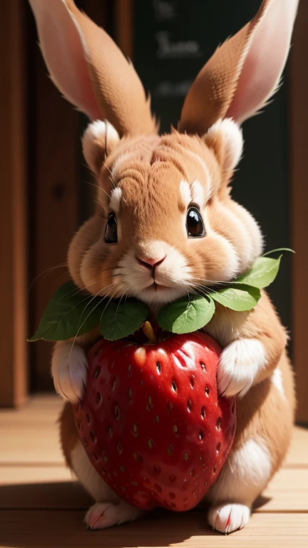 :3. rabbit, actual, hairy, animals in clothes, apple, Bear, Teak, cherry, food, fruit, whole body, have, non-human, strawberry, tomato, watermelon