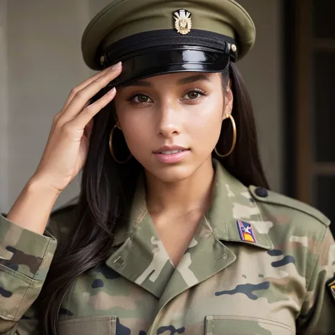 Alicia Keys dressed as a military man