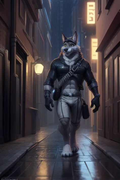 Male big Wendell muscular ), Walking in a dimly lit NY alleyway in the rain at night , (by Homogenousrule, by Wildering, by Foxovh, by Catcouch), 4k,(by totesfleisch8 and,male, muscular male, muscle 
(( walking in a allyway )),Sharp gaze, hentai , anthro, ...