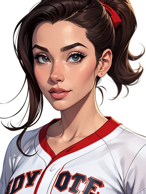 Female characters Fernanda Vasconcellos cast of baseball game 2 women in the illustration, one Asian and the other black Brazilian actress girls (maldosas sadomasoquistas) animado:1.2), mulher Imagem de desenho animado de uma mulher , roupas sensuais , gar...