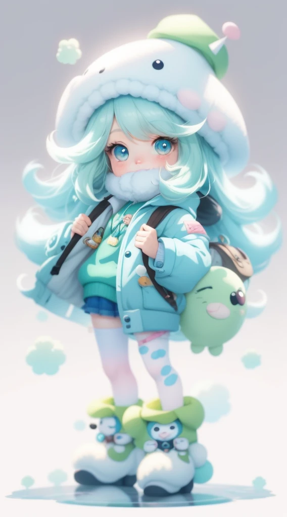 A cartoon girl in a hat and coat holds a stuffed animal, lovely art style, Cute detailed digital art, Loish et WLOP, adorable digital art, Soft anime illustration, Guviz-style artwork, lovely digital painting, Stylized anime, author：Ryan Yee, cute characte...