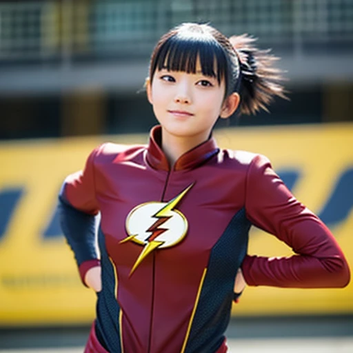 Cosplayed as THE Flash、18 year old Japanese beauty、Bust F Cup、During his specialty: high-speed movement