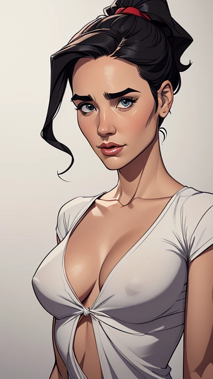 estilo de desenho animado:1.2), Jennifer Connelly  Imagem de desenho animado de uma mulher , roupas sensuais , garota super fofa, authoritarian would be facial expressioncartoon style illustration, estilo de arte dos desenhos animados, estilo de arte dos d...