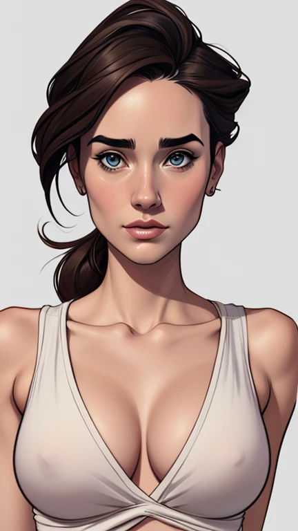 estilo de desenho animado:1.2), Jennifer Connelly  Imagem de desenho animado de uma mulher , roupas sensuais , garota super fofa, authoritarian would be facial expressioncartoon style illustration, estilo de arte dos desenhos animados, estilo de arte dos d...