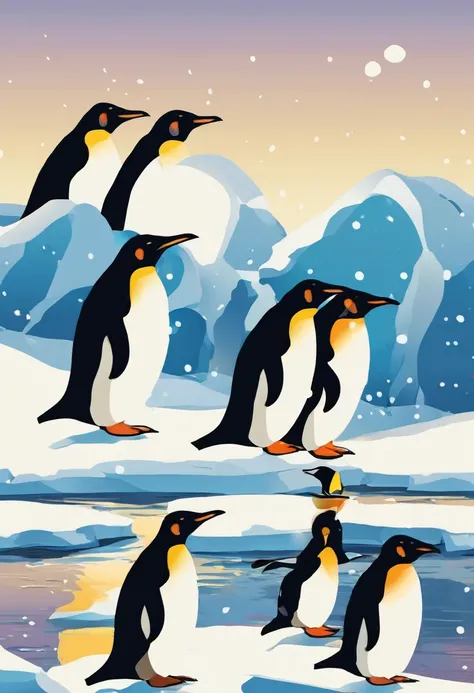 Vector Art:빙하의 Penguin,Penguin:antarctic,cute,아주wonderful,Works created by professional designers,rich colors,wonderful,funny