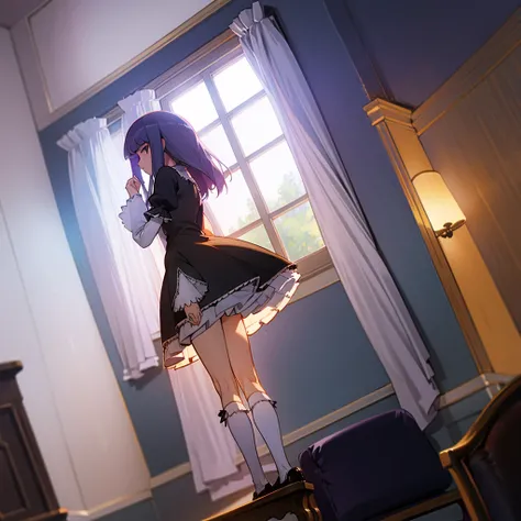  Frederica Bernkastel  socks windows curtains light candle mirror window upskirt panties