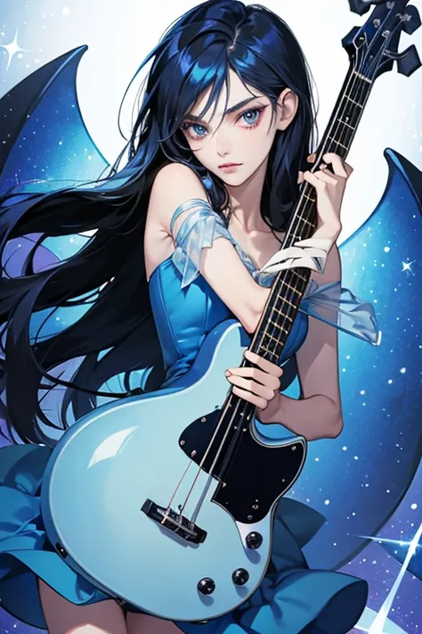 Ice Marceline resembles her main world counterpart  she is an icy shade of blue. She wears a blue dress and owns an Ax Bass. SPARKLE; GLITTER