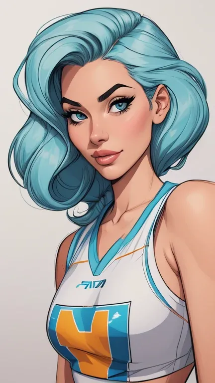 Female characters Fernanda Vasconcellos cast of the Grêmio team football game 2 women in the illustration, an Asian actress and a black Brazilian actress (maldosas sadomasoquistas) animado:1.2), mulher Imagem de desenho animado de uma mulher , roupas sensu...