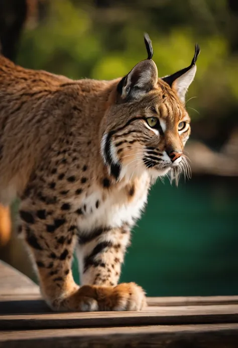 Bobcat, on the main deck of a pirate ship.