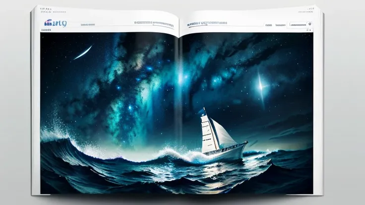 ### English Prompt
A thumbnail design featuring a lighthouse and the guiding light of stars as navigators for the eternal spirit. A small ship sailing the dark seas is depicted at the center, with the twinkling stars above and the distant light of a lighth...