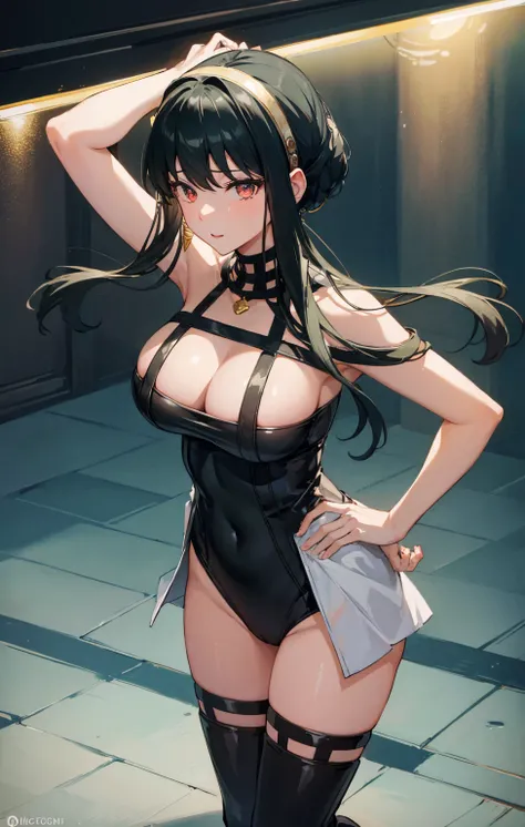 (SFW), masterpiece, best quality, highres k, professional artwork, famous artwork, clean, cinematic lighting, beautiful eyes + detail, beautiful hair + detail, black hair, (sexy young female body:1.4), ( medium breasts, lactation), happy:1.2, smile, sexy l...