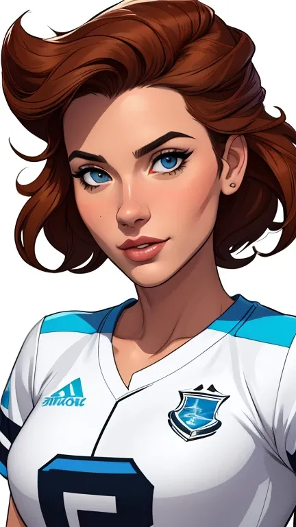 Female characters Fernanda Vasconcellos cast of the Grêmio team football game 2 women in the illustration, an Asian actress and a black Brazilian actress (maldosas sadomasoquistas) animado:1.2), mulher Imagem de desenho animado de uma mulher , roupas sensu...