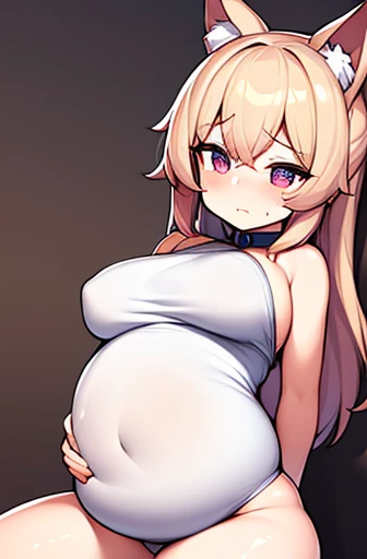 pregnant with many girls, Have cat ears,Pregnant, childbirth, work、A belly so huge that it can&#39;t exist in reality、Belly on the verge of bursting、Looks very painful、small face、Giant belly、Big belly、、masterpiece、very shy look、Are fat、Belly bigger than bo...