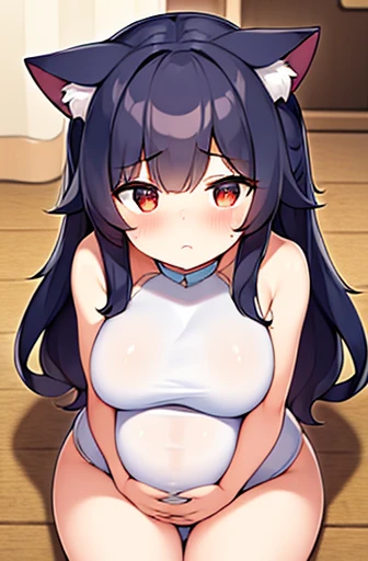 pregnant with many girls, Have cat ears,Pregnant, childbirth, work、A belly so huge that it can&#39;t exist in reality、Belly on the verge of bursting、Looks very painful、small face、Giant belly、Big belly、、masterpiece、very shy look、Are fat、Belly bigger than bo...