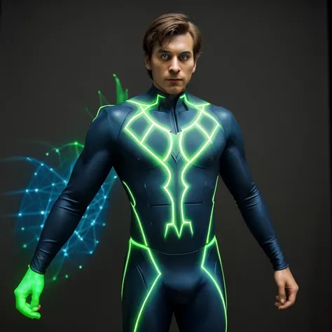 A super hero in a suit: His suit is made of a special material that can change shape and color at will., allowing you to blend into your surroundings or manifest your hero identity with a luminous glow