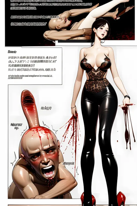 comic storyboard，realistic，3d，Unreal Engine 5，skin texture，anatomically correct,1beautiful girl, long hair,smile,barefoot,lace top,sexy, shiny leggings, thin gap，camel toe，high heels，cleavage,crossed legs,large breasts,leg tattoo,long hair,smile,toenails,)...