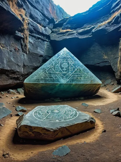 unknown geometric remains，in the underground hole，a huge geometric ruin。its shape is intricate，it seems to be the crystallizatio...