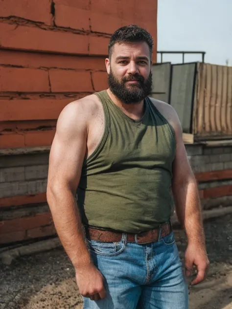 
beefy turkish construction worker, very hairy, macho, hilbilly, ugly, mustache, stubble beard, rough, ragedy, full body shot, daily life, natural scene, 
 hot photo, erotic photo RAW candid cinema,16mm,color graded portra 400 film,remarkable color,ultra r...