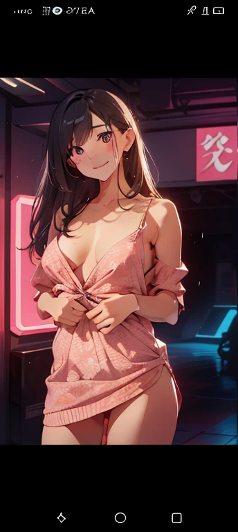 girl, Sweat, vapor, Medium chest, shy, detailed hands, looking at the viewer, cute smile