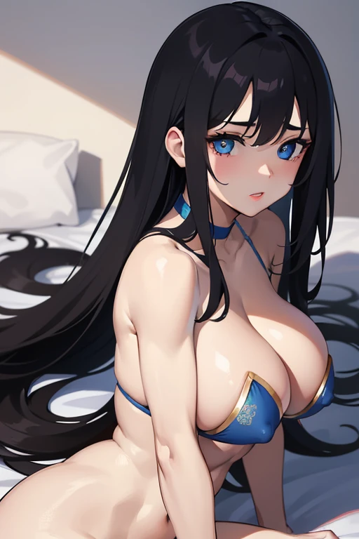 (highest quality、8K、masterpiece:1.3))、Beautiful woman、big breasts:1.3、thin abs:1.1、long black hair、light blue eyes、Glassy Eyes、highly detailed face、highly detailed lips、detailed eye、double eyelid、nipple、big areola、whole body、open the thighs、having-sex、dark...