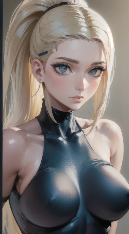 (beste-Qualit, 8K, 12), yamanaka ino, 1 girl, giant breast, the perfect body, ultra detail face, detailed lips, Slender Eyes, low-cut, Standing, seductive, Excited, areolas, in heat, Milf, sperm, very much on face, (extremely naked, nua, pelada))