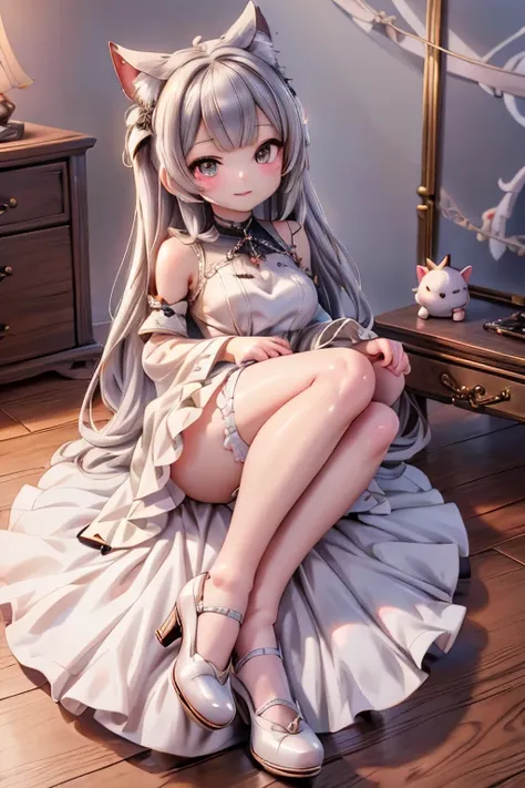 a close up of a person in a dress and shoes, ( highly detailed figure ), pvc figurine, good smile company fantasy, azur lane sty...