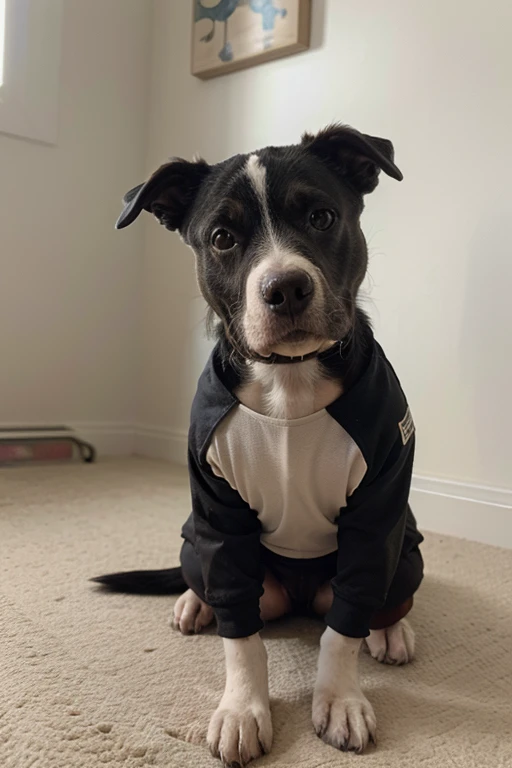 ((Melhor qualidade)), ((obra de arte)), (detalhado), perfect Pitbull dog, usando roupa futurista 