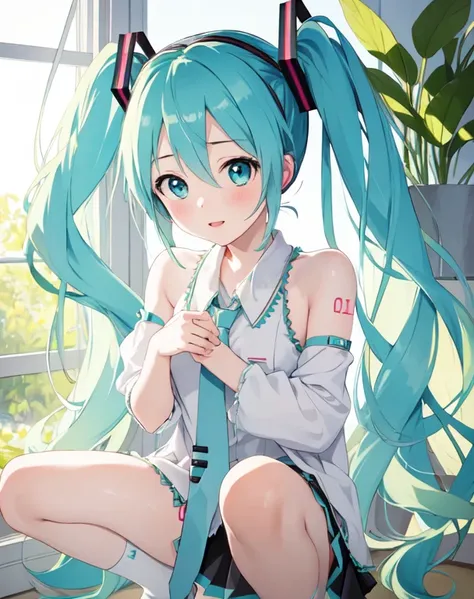 masterpiece, best quality, 1girl, hatsune miku, peeing on me