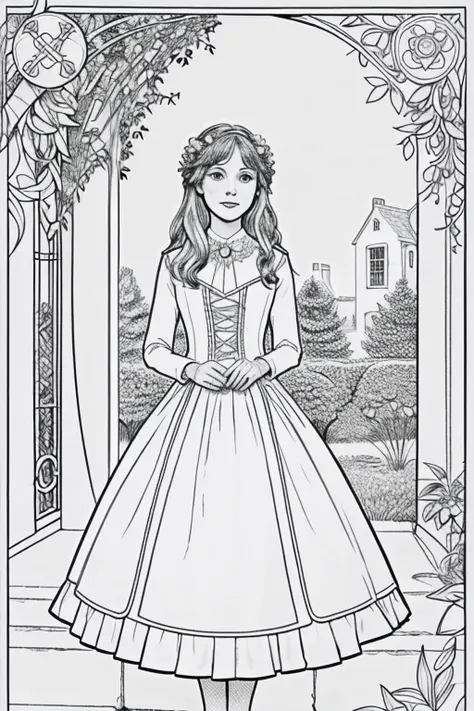 create coloring pages from the story the secret garden with coloring page