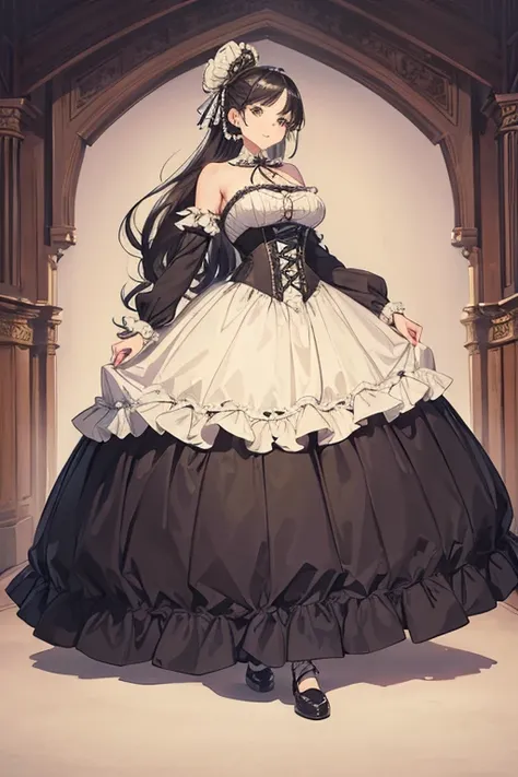 gigantic comically large long hoopskirt crinoline, rigid fabric, structural fabric, victorian era, ridiculous bell-shaped dress