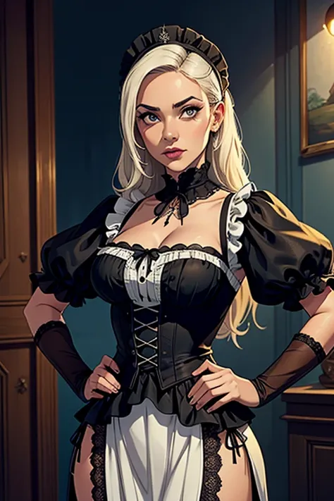 ((obra de arte, Melhor qualidade)), bordaQualidade,boba,lustroso,(hands on hips)
gothic, uma mulher em um vestido preto e branco,fita,renda,impressão gothic , tapa-olho,woman wearing a gothic outfit 