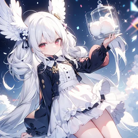 Big ，white hair，cute，loli