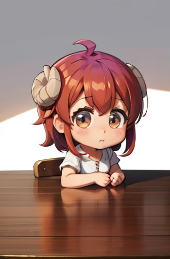 (table top, highest quality:1), 1 girl, alone, Chibi, white background