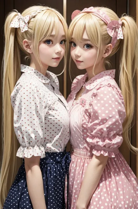 blonde twintails　twin sisters　Beauty　polka dots　live-action　Easter　