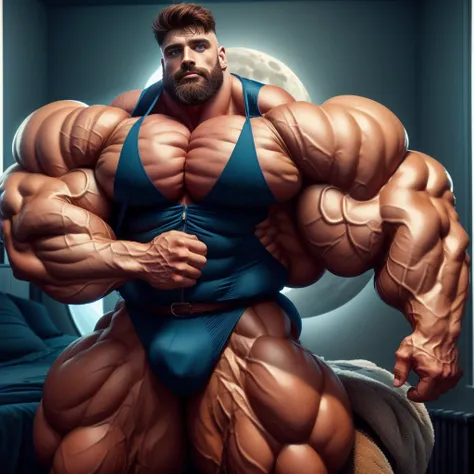 filmposter，wide angles，full body,  A Handsome charming European male star。aged 30，Sexy beard，blue colored eyes，The body of a bodybuilder，Muscular very developed，huge muscular body，muscular attractive man，giant muscle men，brutalmass，small heads，Handsome，Sho...