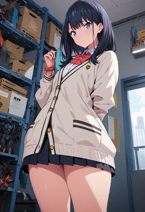 high-definition,high resolution,8k.perfect face,perfect figure, 1 girl.solo,takarada rikka_ssss.gridman.inside the school, ,