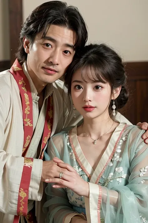 ((highest quality)), ((masterpiece)), (be familiar with),perfect face、Enchanted body

 ((IshiharaSatomi、いしはらSatomi、Ishihara、Satomi、woman、necklace、earrings、Engagement Rings、bangles、Chignon Cap、wife、husband婦、Hanfu))

 ((husband、husband婦、Chinese、husband、middl...