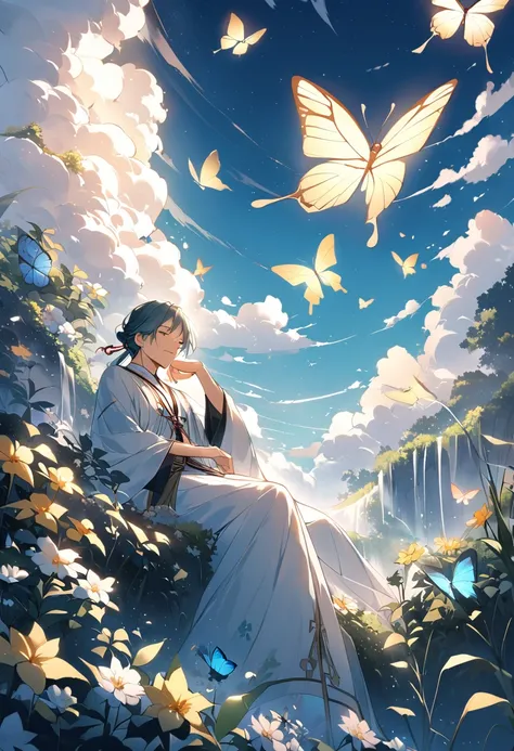 Once upon a time
A Chinese sage
That one day he dreamed
That was a butterfly
Flying in the fields
Landing on the flowers
Living like this
A beautiful dream...

Until one day he woke up
And for the rest of your life
A doubt
Accompanied him...

If he was
A C...